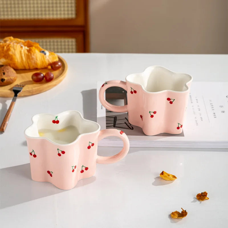 Cherry Print Ceramic Mug - Perfect Gift for Kids