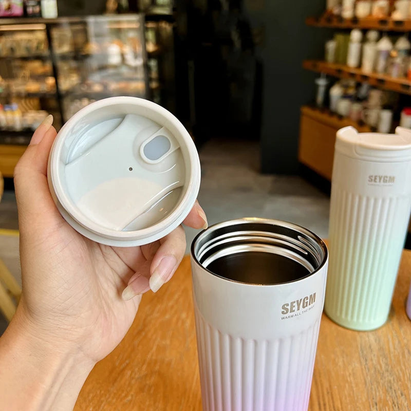 Stainless Steel Thermal Coffee Bottle 400/500ml - Leak-proof Travel Mug