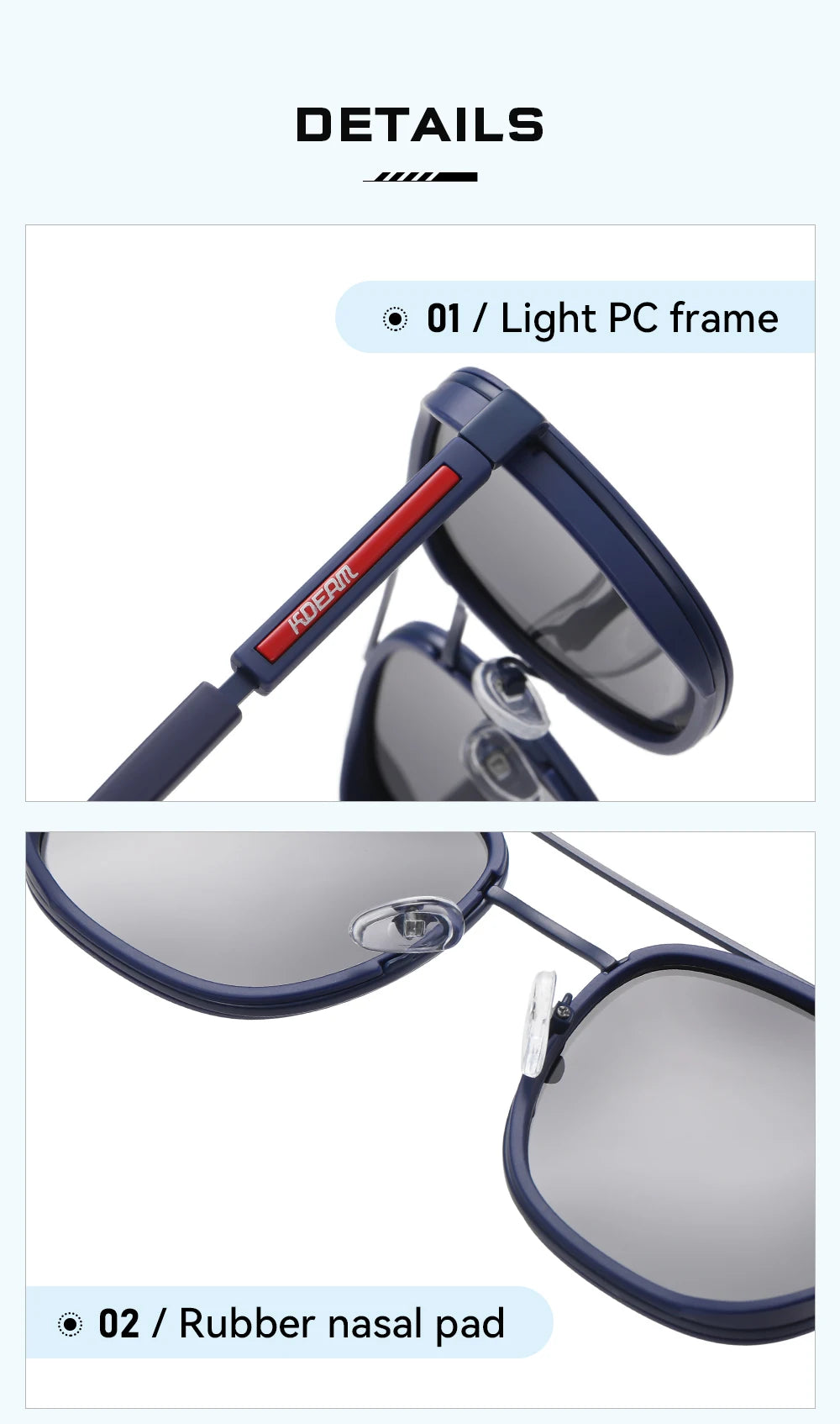 KDEAM Full-Rim Polarized Sunglasses For Men Crafted From High-Quality TR90 Sunglasses Fishing And Driving