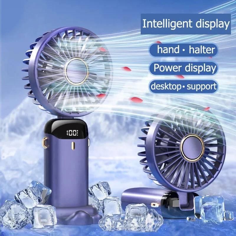 USB Neck Fan - 5 Speed Portable Hanging Fan with Digital Display
