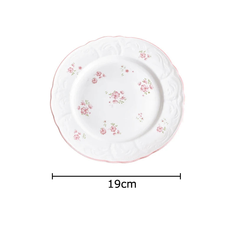 Lovely Pink Cherry Blossoms Mugs Porcelain Cup&saucer Tableware Coffee Mug Dining Table Afternoon Tea Teacup Fruits Juice Cup