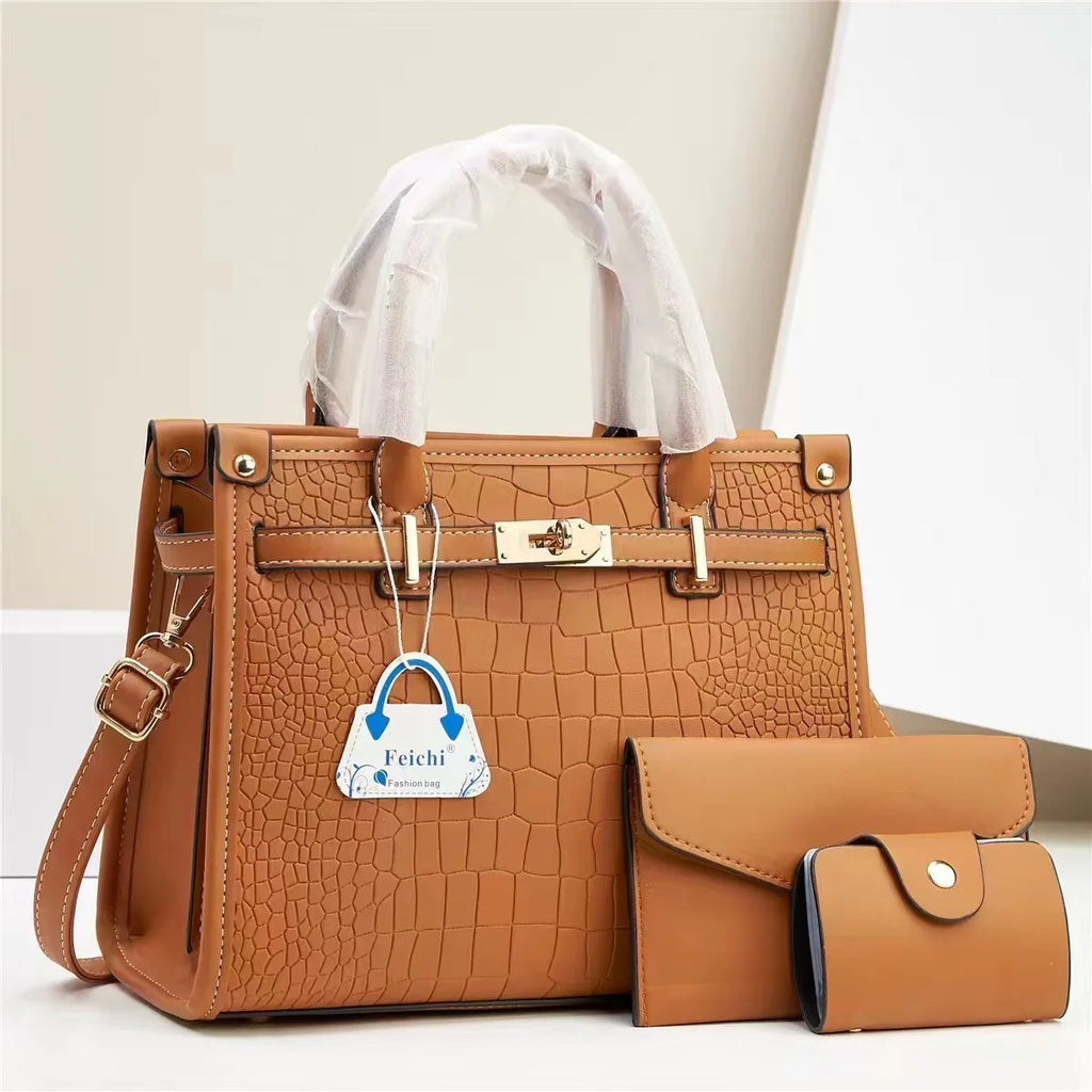 2025 Women's 3-Piece Tote Bag Set - Large Capacity Casual Handbag Collection