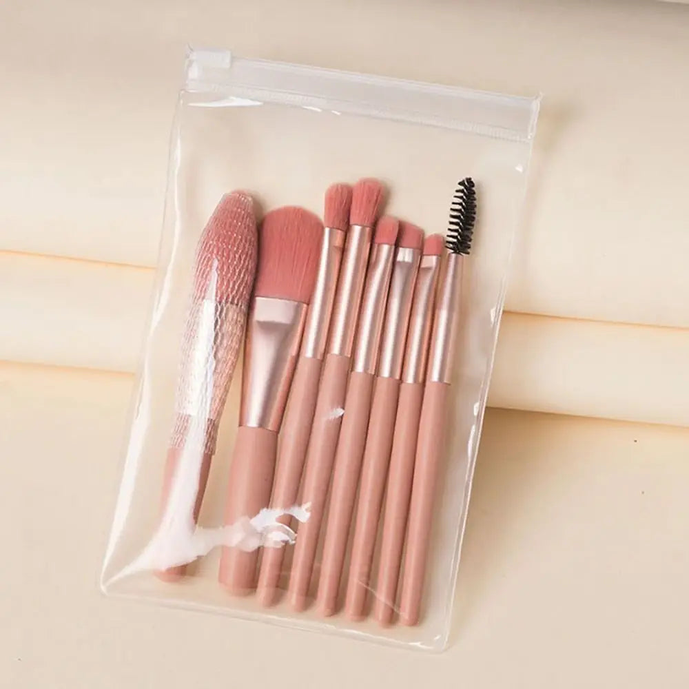 8-Piece Makeup Brush Set with Travel Bag
