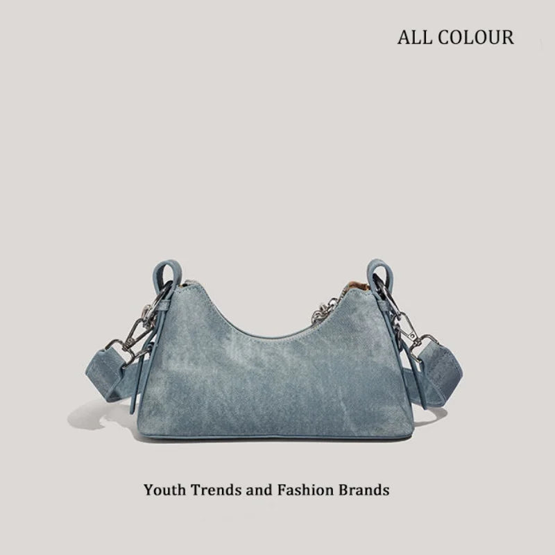 Y2K Chain Patchwork Shoulder Bag - Harajuku Style Crossbody