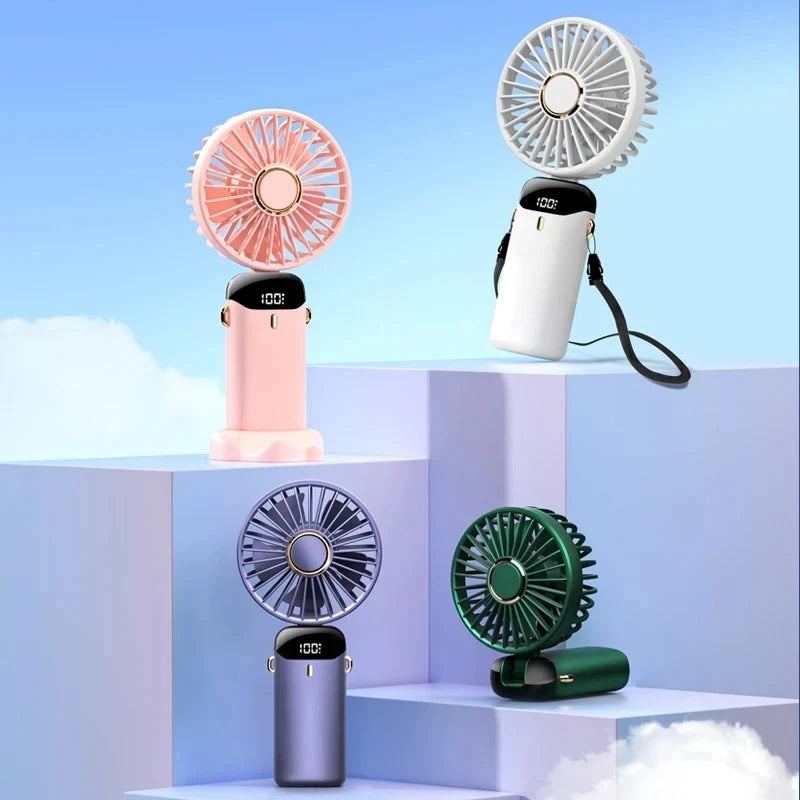 USB Neck Fan - 5 Speed Portable Hanging Fan with Digital Display