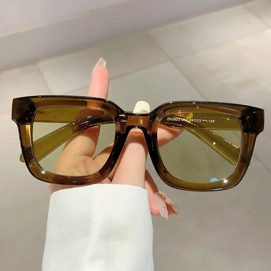 Luxury Brand Designer Classic Vintage Square Sunglasses Women For Men Olive Green Sun Glasses Trend Punk Popular Travel Shades