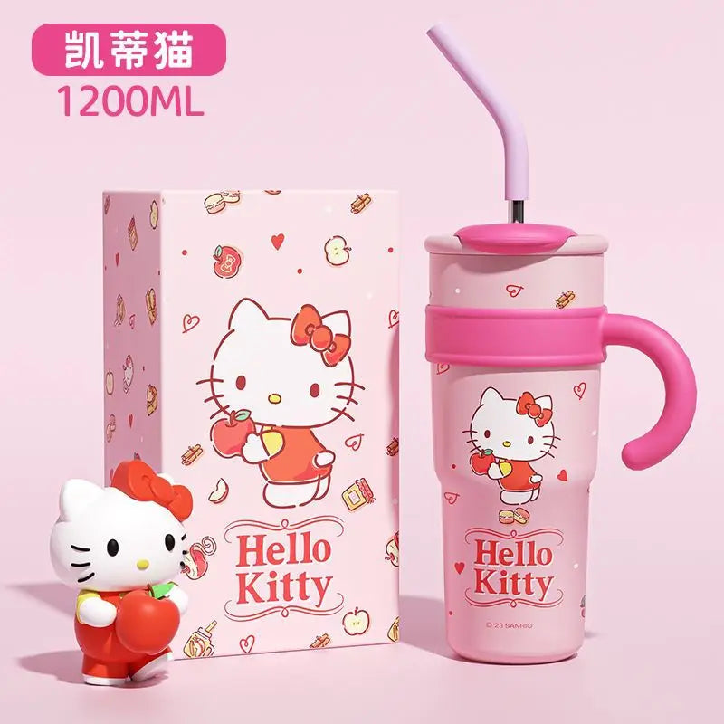 Sanrio Hello Kitty 700/1200ml Stanley Cup Large Capacity Cute Straw Insulated Cup My Melody Cartoon Child Stainless Cup Gift
