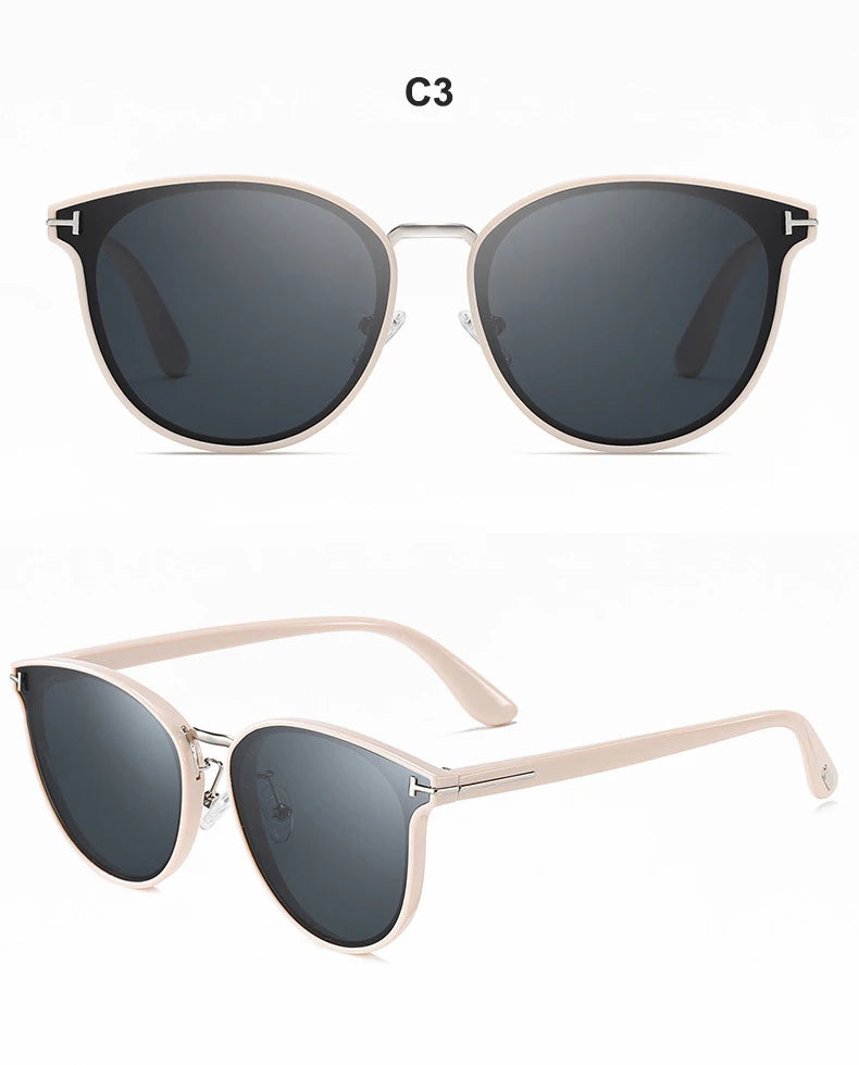 HBK Retro Polarized Sunglasses Woman Cat Eye Fashion Polar Sun Glasses Luxury Ladies Brand Ultralight Tourism Party Driving