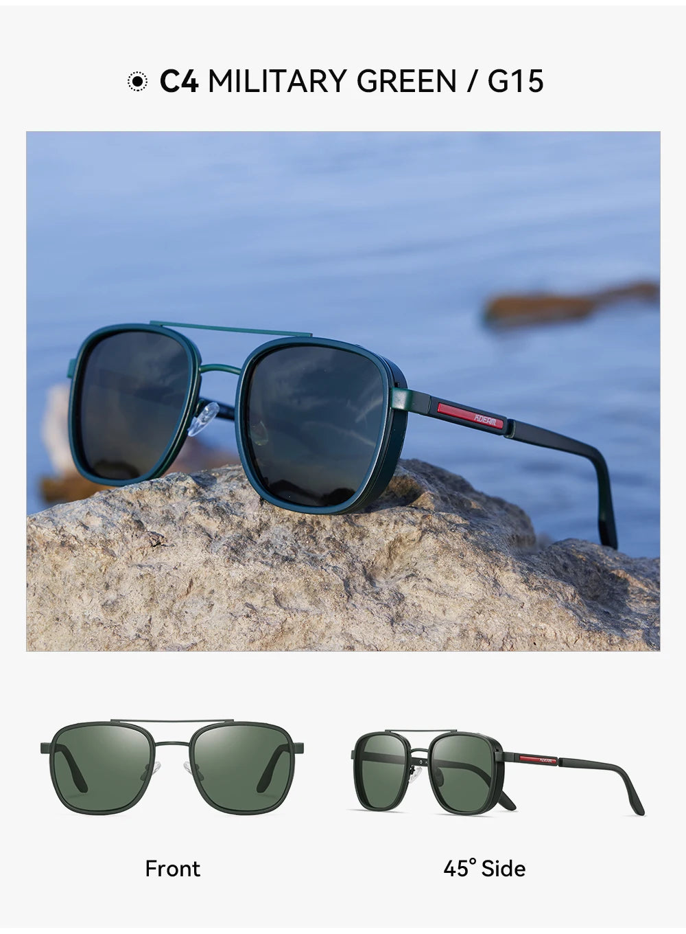 KDEAM Full-Rim Polarized Sunglasses For Men Crafted From High-Quality TR90 Sunglasses Fishing And Driving