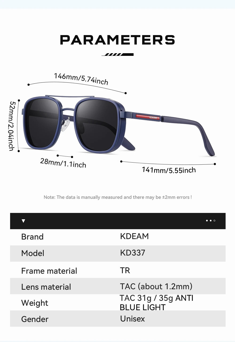 KDEAM Full-Rim Polarized Sunglasses For Men Crafted From High-Quality TR90 Sunglasses Fishing And Driving