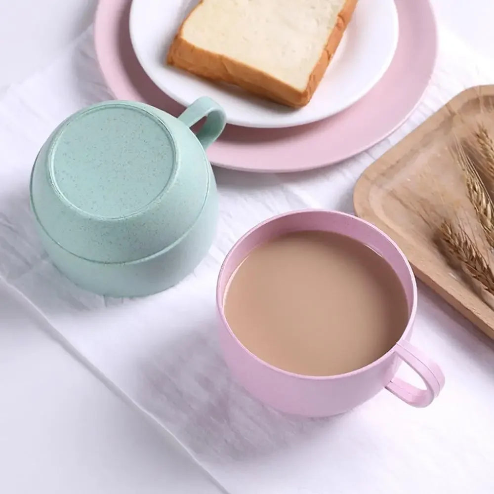 Milk Cup European-style Coffee Mug Eco-friendly Wheat Milk Cup Milk Breakfast Tea Mug Mug Simple Drinking Cup