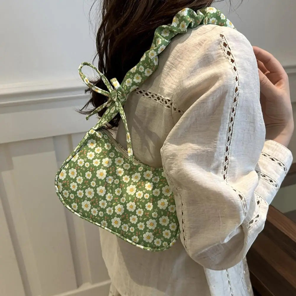 New Sweet Corduroy Tote Bag Trendy Gentle Zipper Underarm Bag Large Capacity Women Girl Y2k Strawberry Shoulder Bag