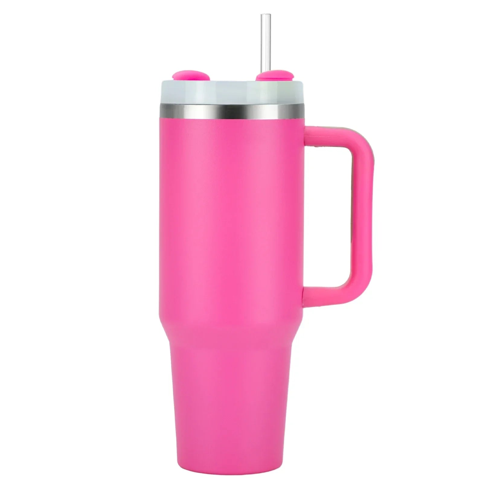 40oz Stainless Steel Tumbler with Handle & Straw - Vacuum Insulated Travel Mug