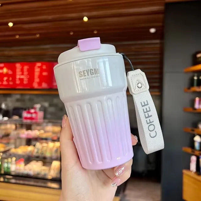 Stainless Steel Thermal Coffee Bottle 400/500ml - Leak-proof Travel Mug