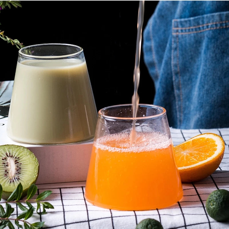 Creative Glass Glass Household High Borosilicate Whiskey Glass Single Layer Transparent Glass Juice Drink Cup Drinking Cup