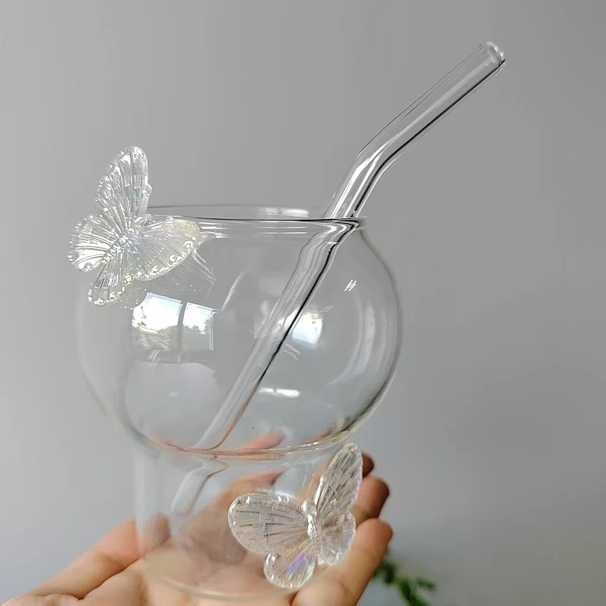 Bow Shaped Glass Water Cup - Cute Milk Coffee Cup