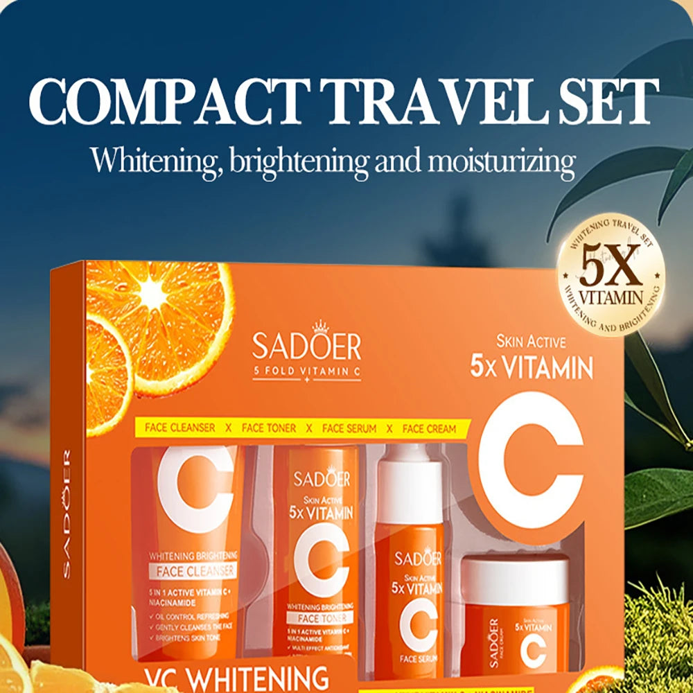 Vitamin C Travel Skin Care Set - 5-Piece Kit