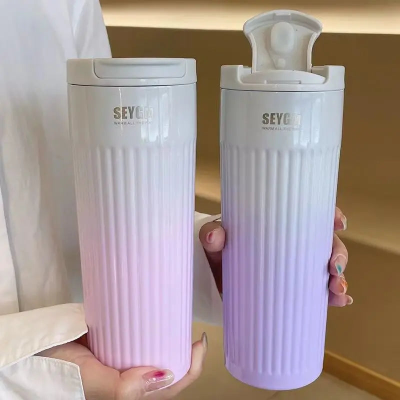 Stainless Steel Thermal Coffee Bottle 400/500ml - Leak-proof Travel Mug