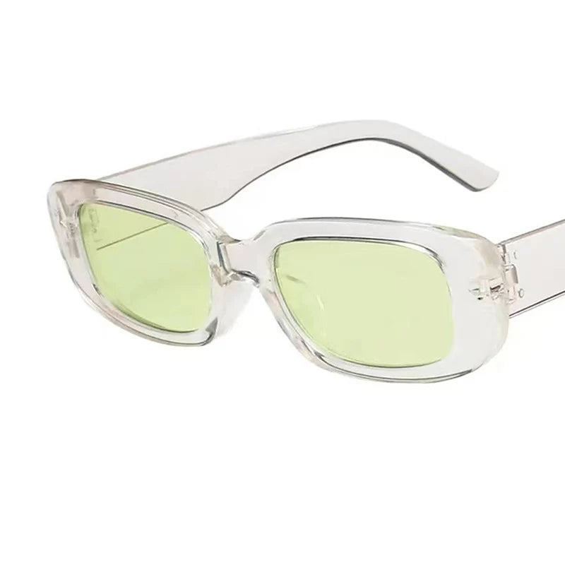 Fashion Black Square Sunglasses Woman Luxury Brand Small Rectangle Sun Glasses Female Gradient Clear Mirror Oculos De Sol
