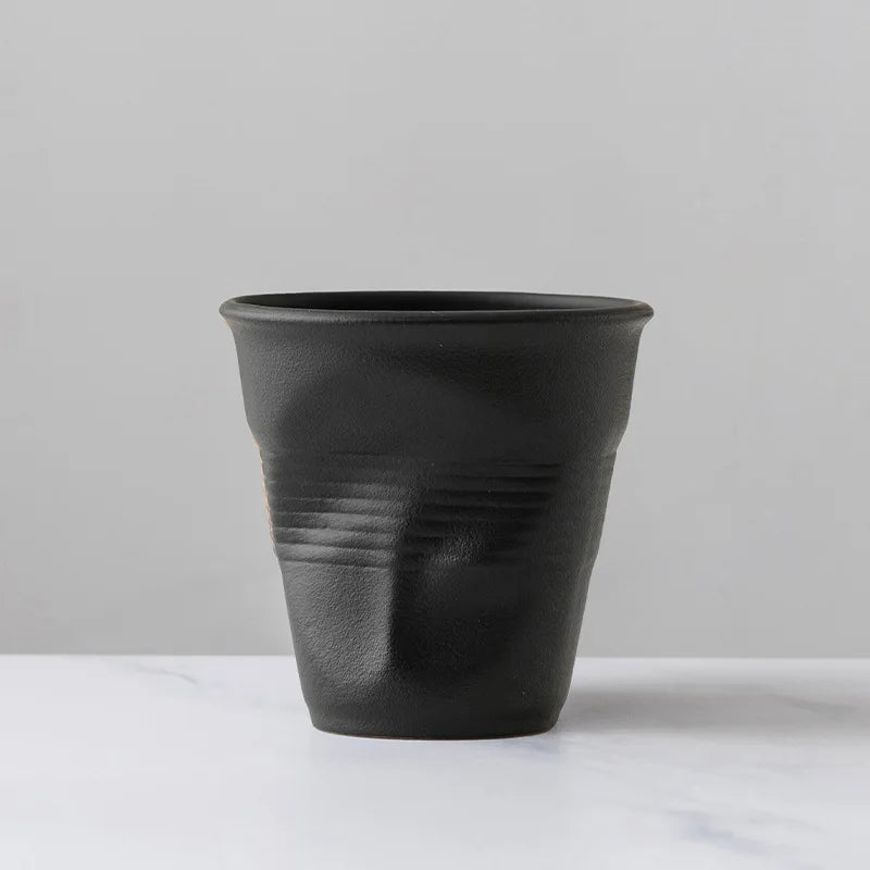 Mini Creative Irregular Coffee Cup - 90/180ml Retro Ceramic