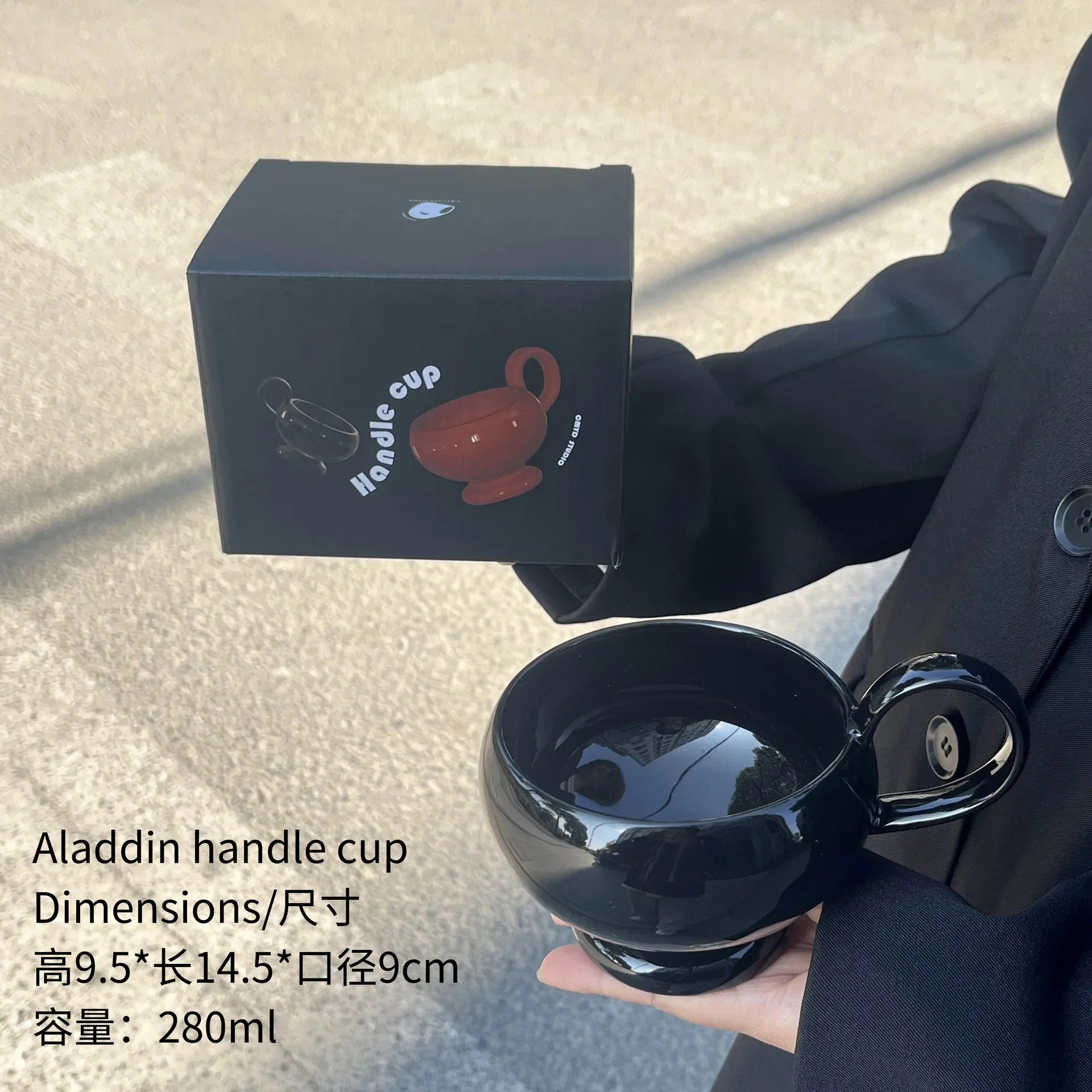 Aladdin Handle Cup,French Retro Home Creative Breakfast Milk Mug,Ceramic Water Mug Coffee Mug,Latte Cups