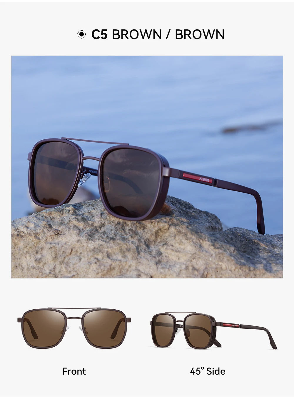 KDEAM Full-Rim Polarized Sunglasses For Men Crafted From High-Quality TR90 Sunglasses Fishing And Driving