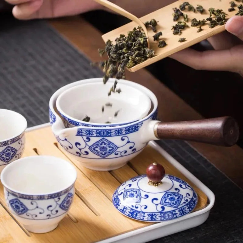 Automatic Rotating Ceramic Teapot - Kung Fu Tea Set