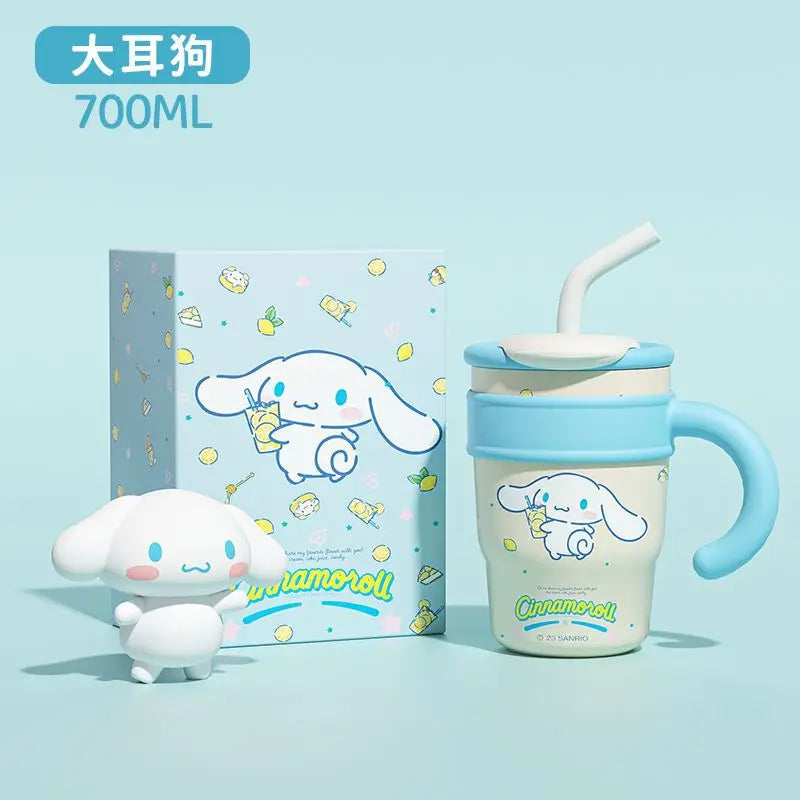 Sanrio Hello Kitty 700/1200ml Stanley Cup Large Capacity Cute Straw Insulated Cup My Melody Cartoon Child Stainless Cup Gift