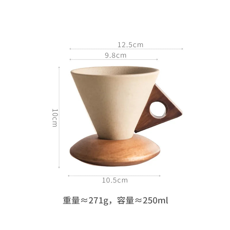 Vintage Ceramic Coffee Cup Set Elegant Design Home Use Personal Mug for Women with Saucer