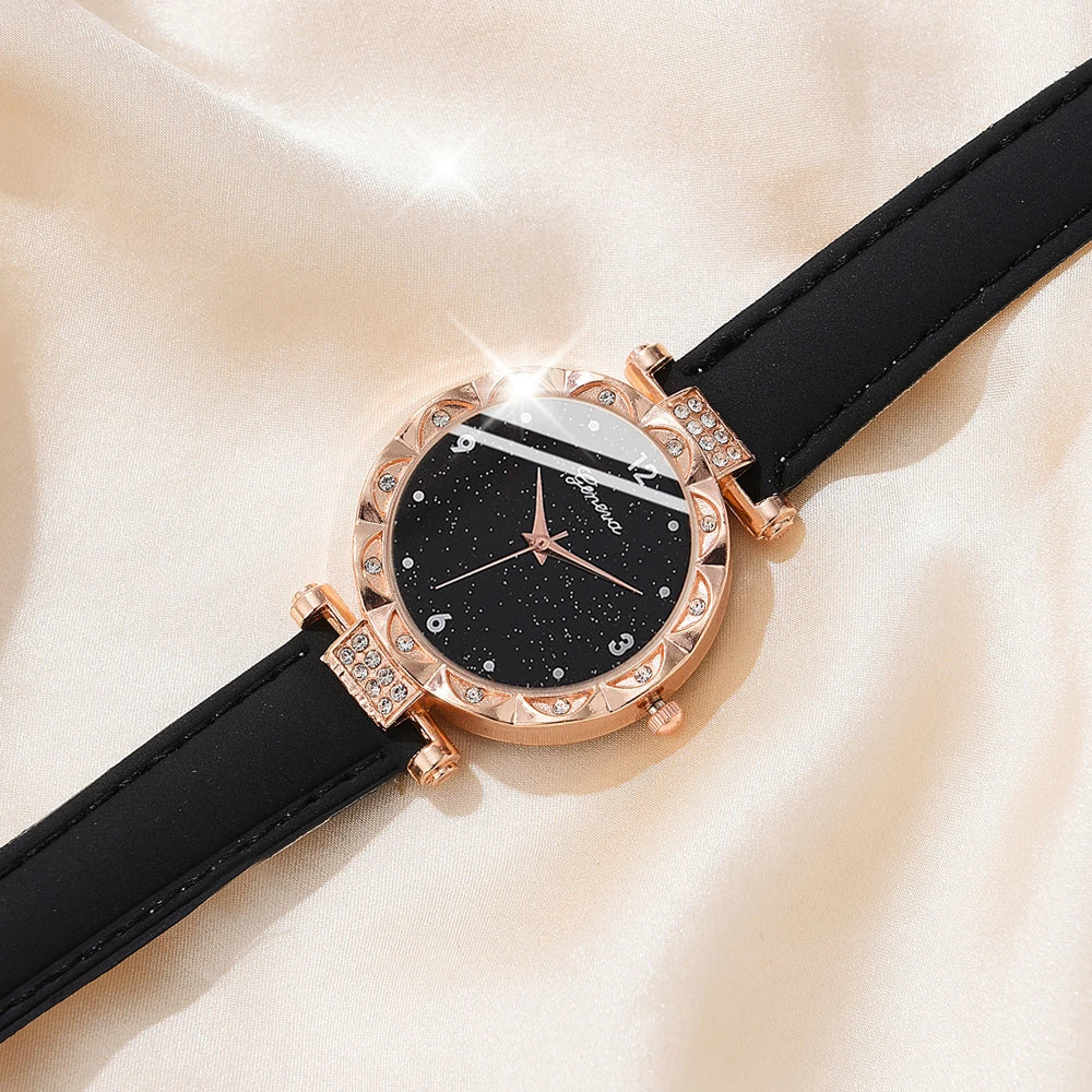 Women's Watch Set - 5pcs Luxury Rhinestone Quartz Watches