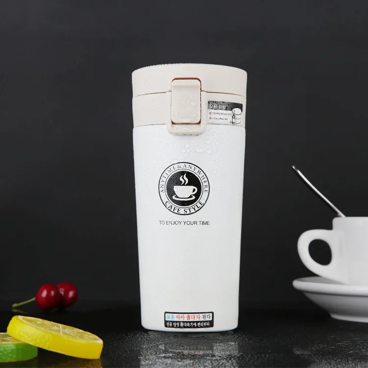 380ML Thermal Mug Double Wall 304 Stainless Steel Coffee Cup Vacuum Flask Thermos Water Bottle Tea Coffee Leak-proof Thermos Mug