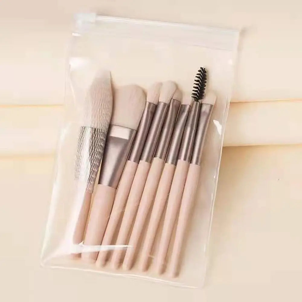 8-Piece Makeup Brush Set with Travel Bag