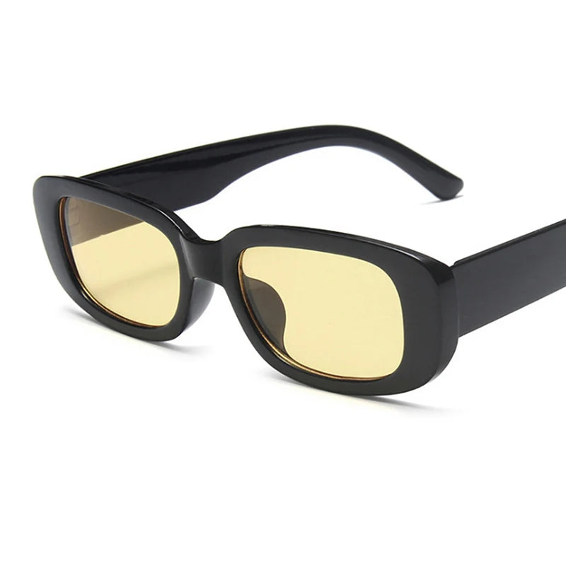 Fashion Black Square Sunglasses Woman Luxury Brand Small Rectangle Sun Glasses Female Gradient Clear Mirror Oculos De Sol