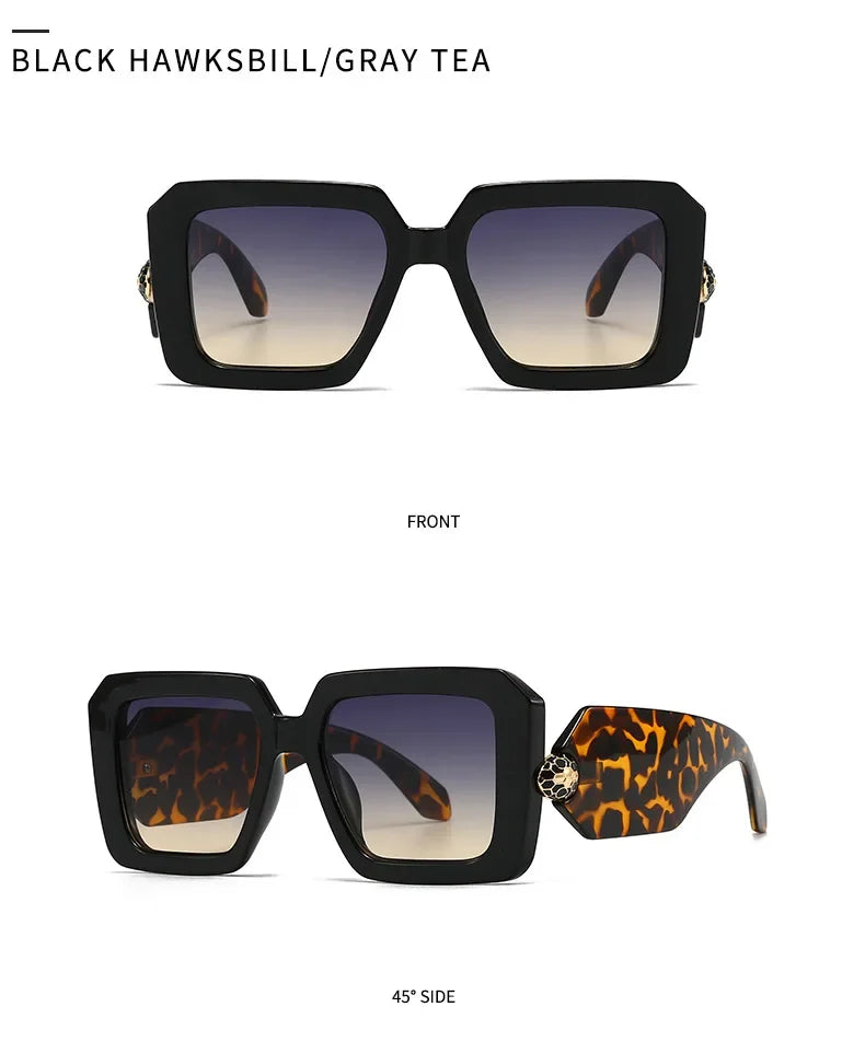 New Oversized Square Sunglasses Women For Female Luxury Brand Designer Vintage Sun Glasses Popular Punk Elegant Sexy Lady Shades