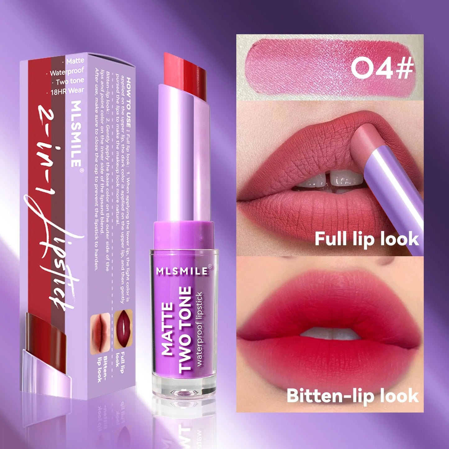 Rose Pink Gradient Lipstick - Waterproof Matte Collection