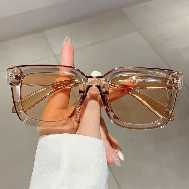 Luxury Brand Designer Classic Vintage Square Sunglasses Women For Men Olive Green Sun Glasses Trend Punk Popular Travel Shades