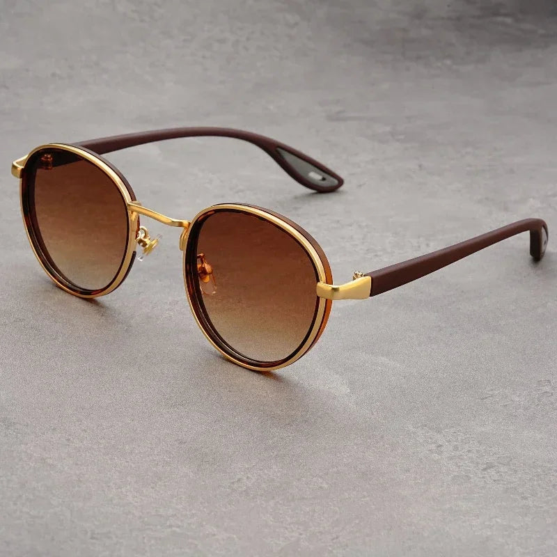 Vintage designer outdoor sunglasses Men Round Fashion Plastic Titanium High Quality Sun Glasses Man UV Protection glasses woman