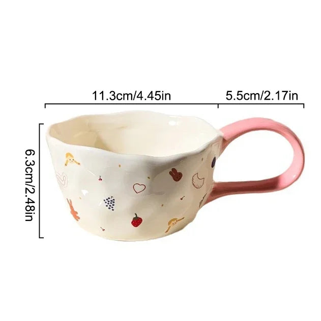 300ml Cute Bear Rabbit Ceramic Mug - Kids Coffee Cup