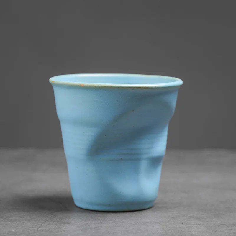 Mini Creative Irregular Coffee Cup - 90/180ml Retro Ceramic