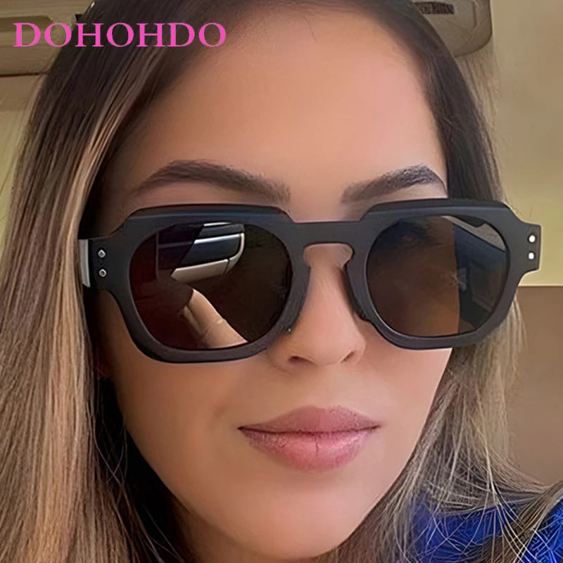 2025 Fashion Small Square Rivets Sunglasses Women Thick Frame Travel Sun Glasses Men's Ladies Sun Shades UV400 Unisex Eyewears