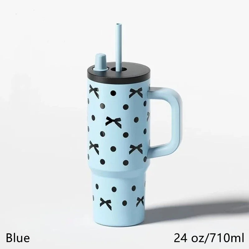 316 Stainless Steel Thermos Cup - Stylish Women's Portable Straw Tumbler