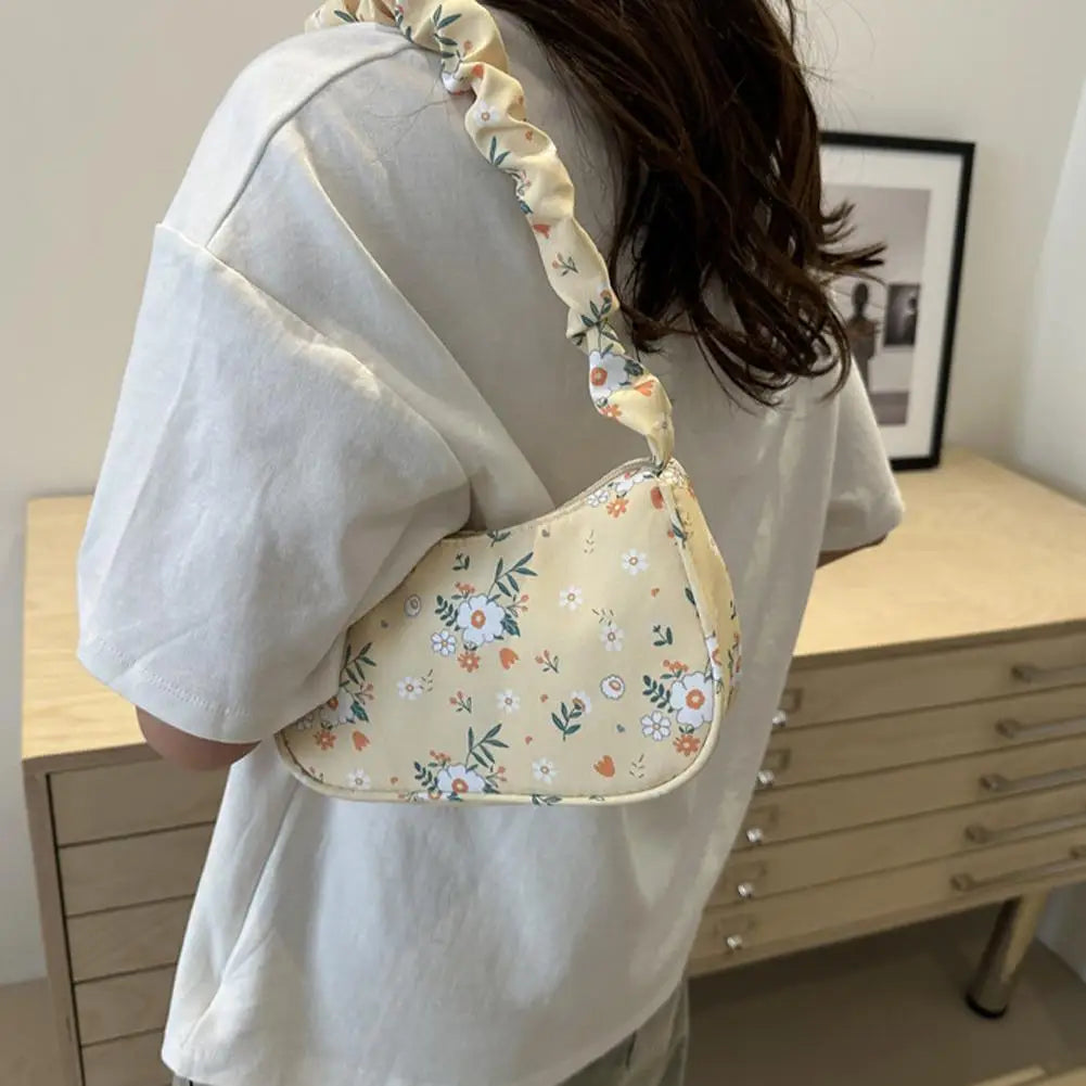 New Sweet Corduroy Tote Bag Trendy Gentle Zipper Underarm Bag Large Capacity Women Girl Y2k Strawberry Shoulder Bag