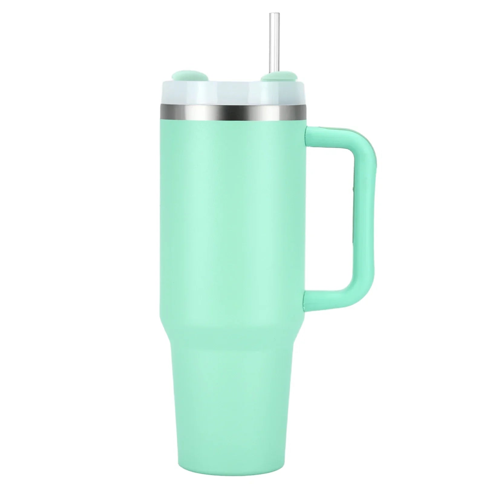40oz Stainless Steel Tumbler with Handle & Straw - Vacuum Insulated Travel Mug