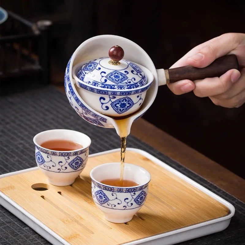 Automatic Rotating Ceramic Teapot - Kung Fu Tea Set