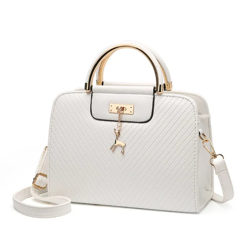 Korean Fashion Leather Handbag 2025 - Small Square Crossbody Bag