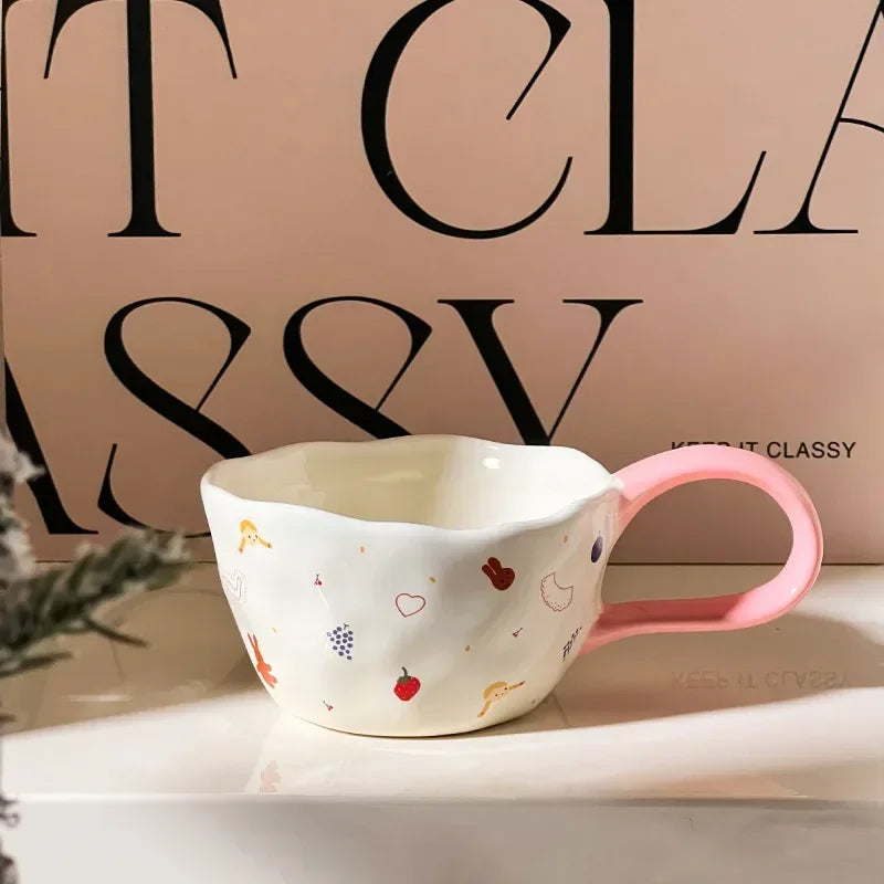300ml Cute Bear Rabbit Ceramic Mug - Kids Coffee Cup