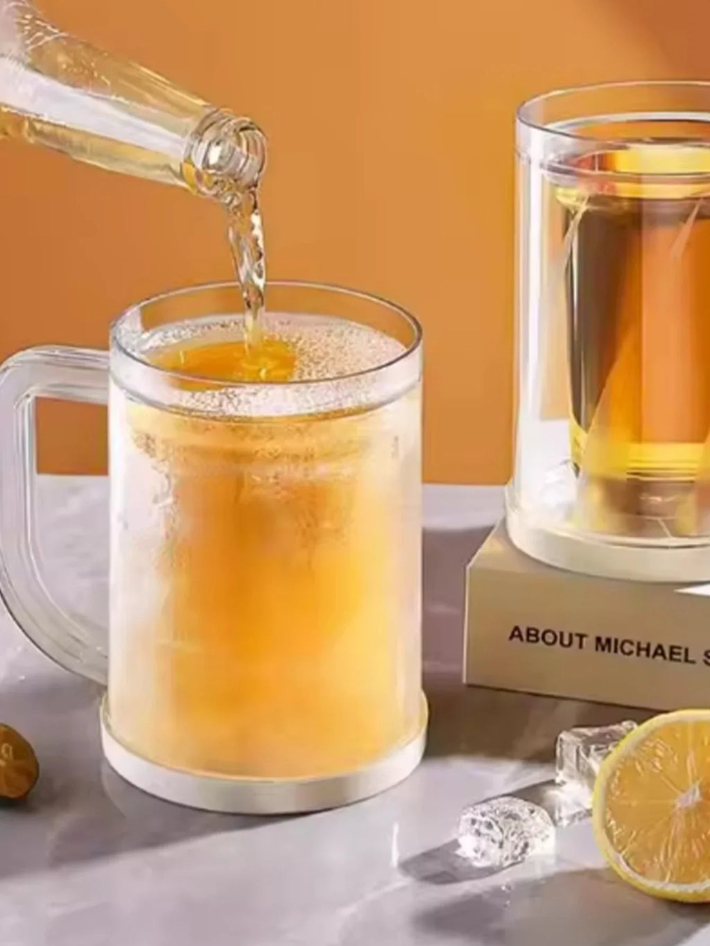 1 Pc Summer Double-layer Refrigerated Ice Cups. Beer Cups with Large Capacity for Beverages. Household Drinking Utensils.