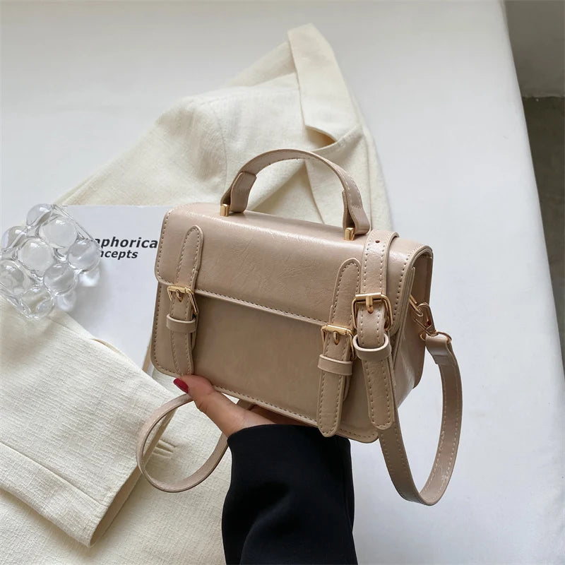 Vintage Women Handbag - Small PU Leather Shoulder Bag