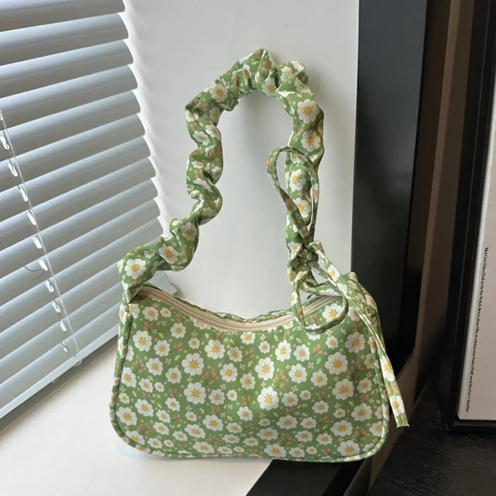 New Sweet Corduroy Tote Bag Trendy Gentle Zipper Underarm Bag Large Capacity Women Girl Y2k Strawberry Shoulder Bag