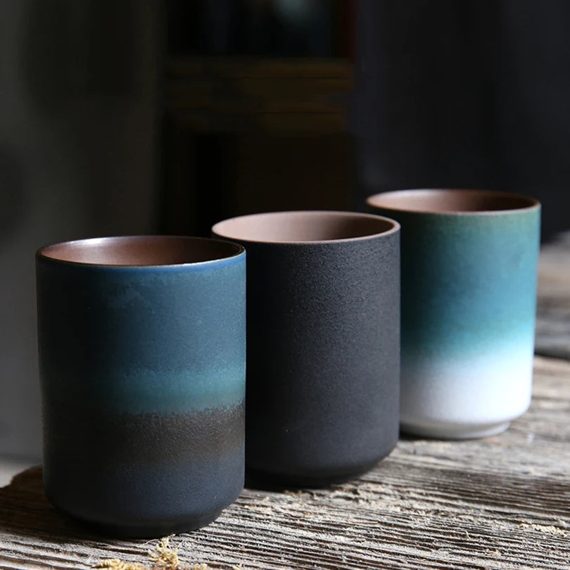 1pc Restaurant Kiln Coffee Cup 200ML Japanese Tea Cup High Temperature Resistant Ceramic Retro Style  Gradient Mug Drinkware